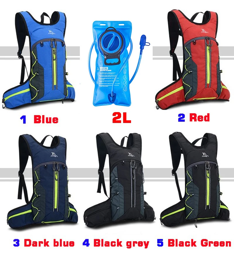 2L Water Bag with Ultra-Light Foldable Backpack Sport Water Bladder Rucksack Hiking Off-Road Double Shoulder Hydration Knapsack