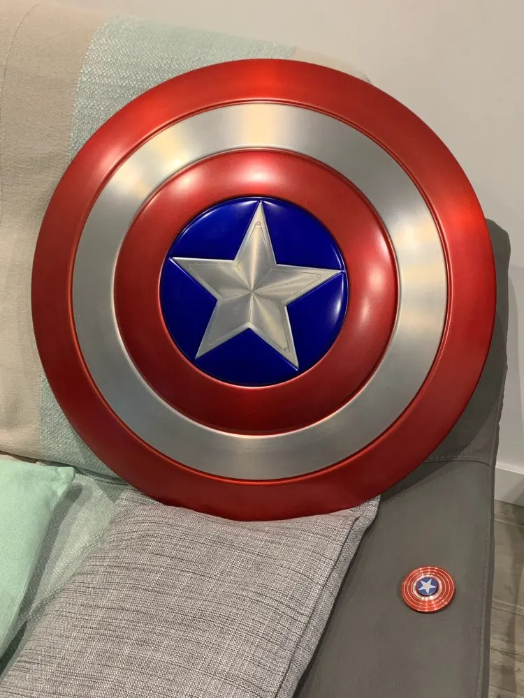 Cosplay 1/1 60cm full metal Captain America Shield Perfect Version Unpainted/Painted weapons Costume party Anime stage show prop