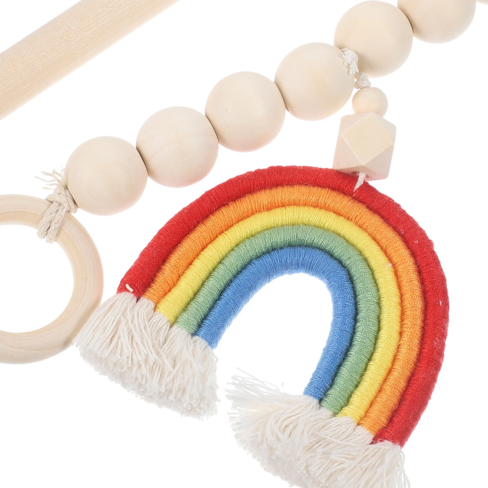 

Rainbow Tassel Tied Rope Curtain Decoration Buckle Lace up Drapery Tiebacks Cotton Bead Accessories