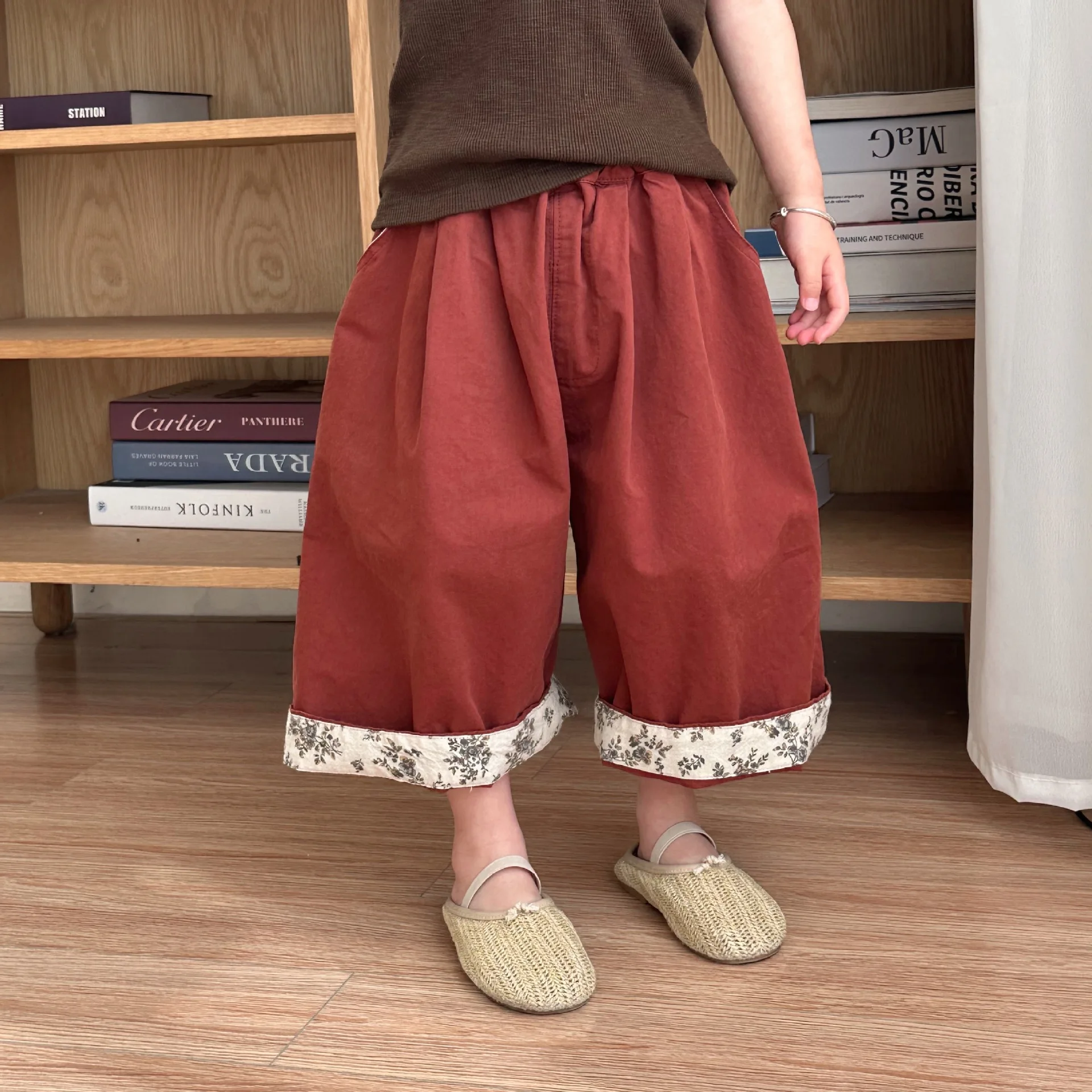 

Baby Girl Pants Children 2024 Summer New Girls Wide-leg Pants Korean Style Baby Foreign Nine-minute Fashion Comfort Pants