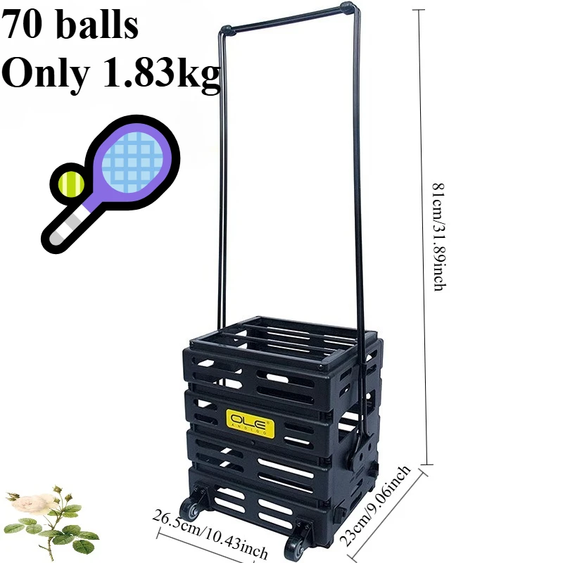 

High Tennis Frame Pick Up Ball Basket Cart with Wheels Hopper