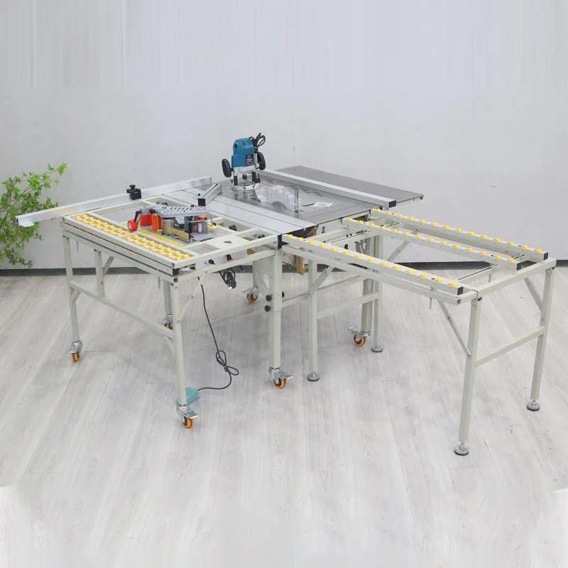 Foldable Table Saw support with position for small Saw&mini edging banding machine&mini router for Woodworking