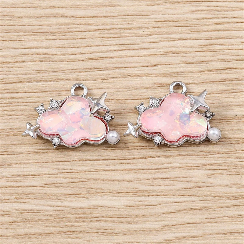 5 Stück 20 x 15 mm niedliche bunte Kristallwolken Charms Anhänger für Schmuckherstellung Tropfen Ohrringe Halsketten Armbänder Zubehör Geschenke – Detail 6