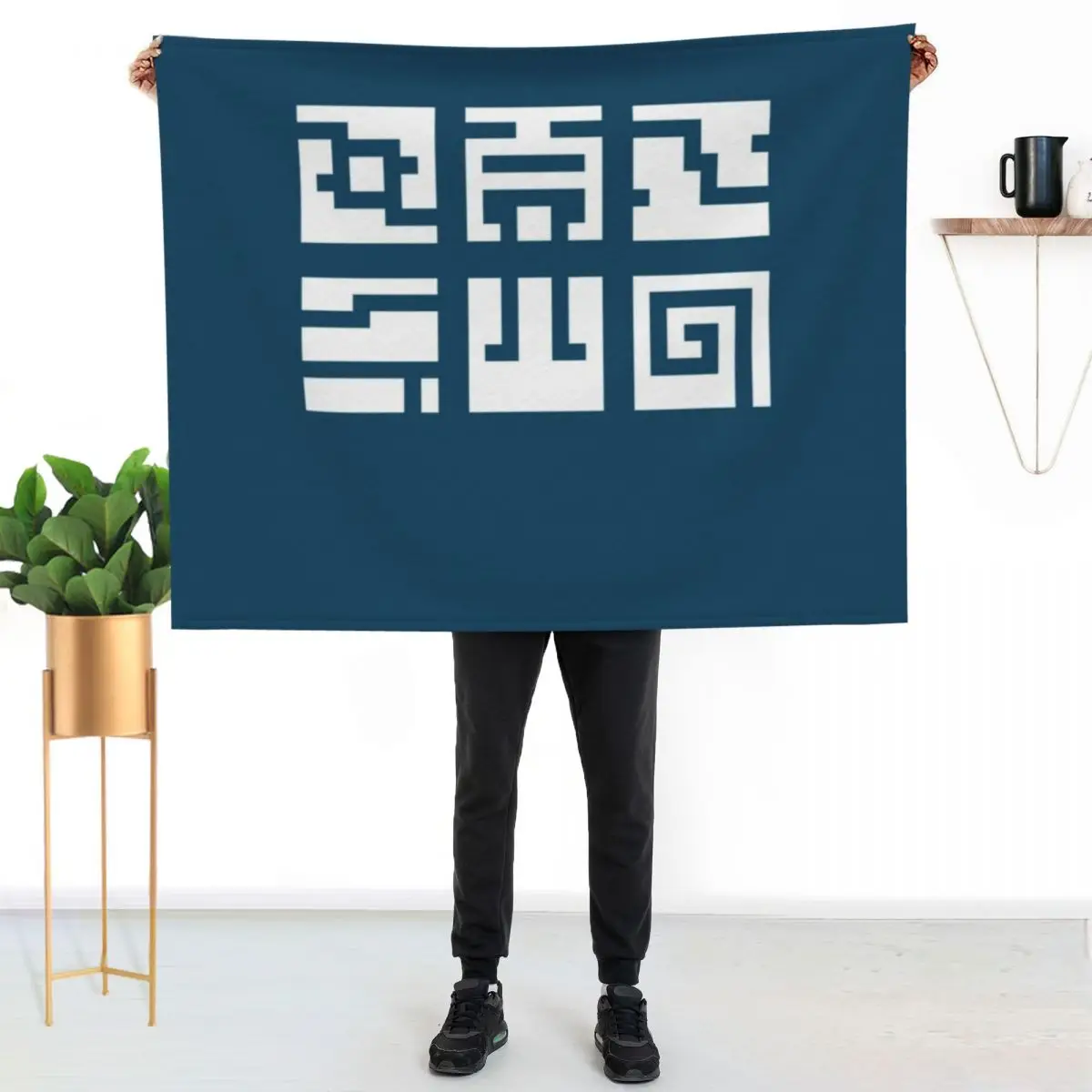 Nuva Symbols white Throw Blanket Warm Extra Large Throw Flannel Fabric Blankets For Baby Tourist for sofa Blankets