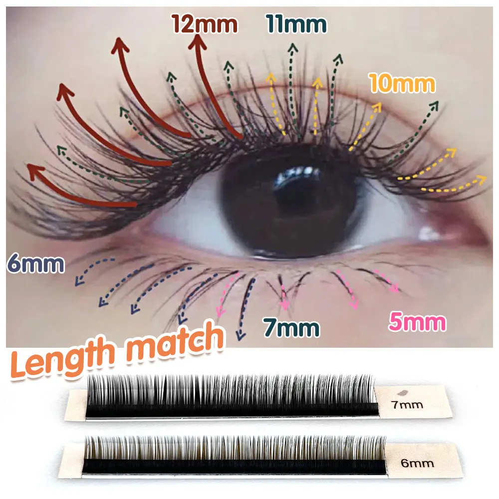 Extensiones de Pestañas Inferiores ABONNIE Marrón Negro J 5 6 7mm BASF Pbt Clásicas Individuales Naturales Suaves para Pestañas Inferiores
