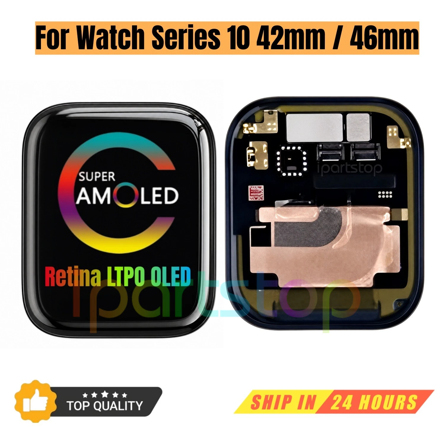 iParts Replacement Display for Apple Watch Series 10 S10 42mm 46mm A3001 A3002 A3003 A3206 Retina LTPO3 OLED Touch Screen OEM