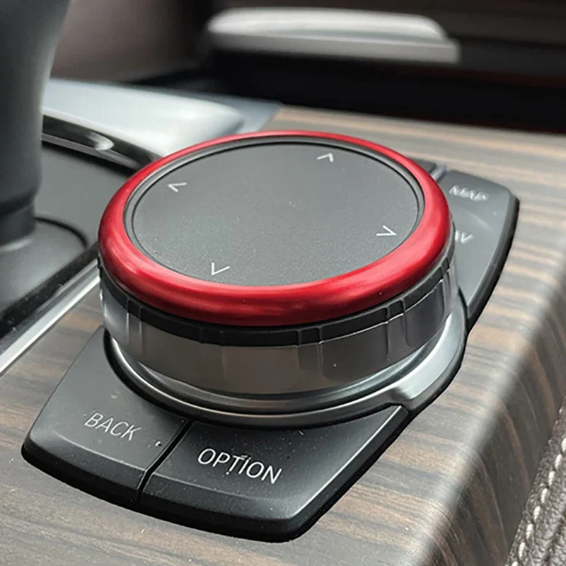 Center Console Media Knob Decoration Cover Metal Trim Ring For BMW Series-3/4/5 GT X3 X4 Interior Accessories, Car Refit Supplie