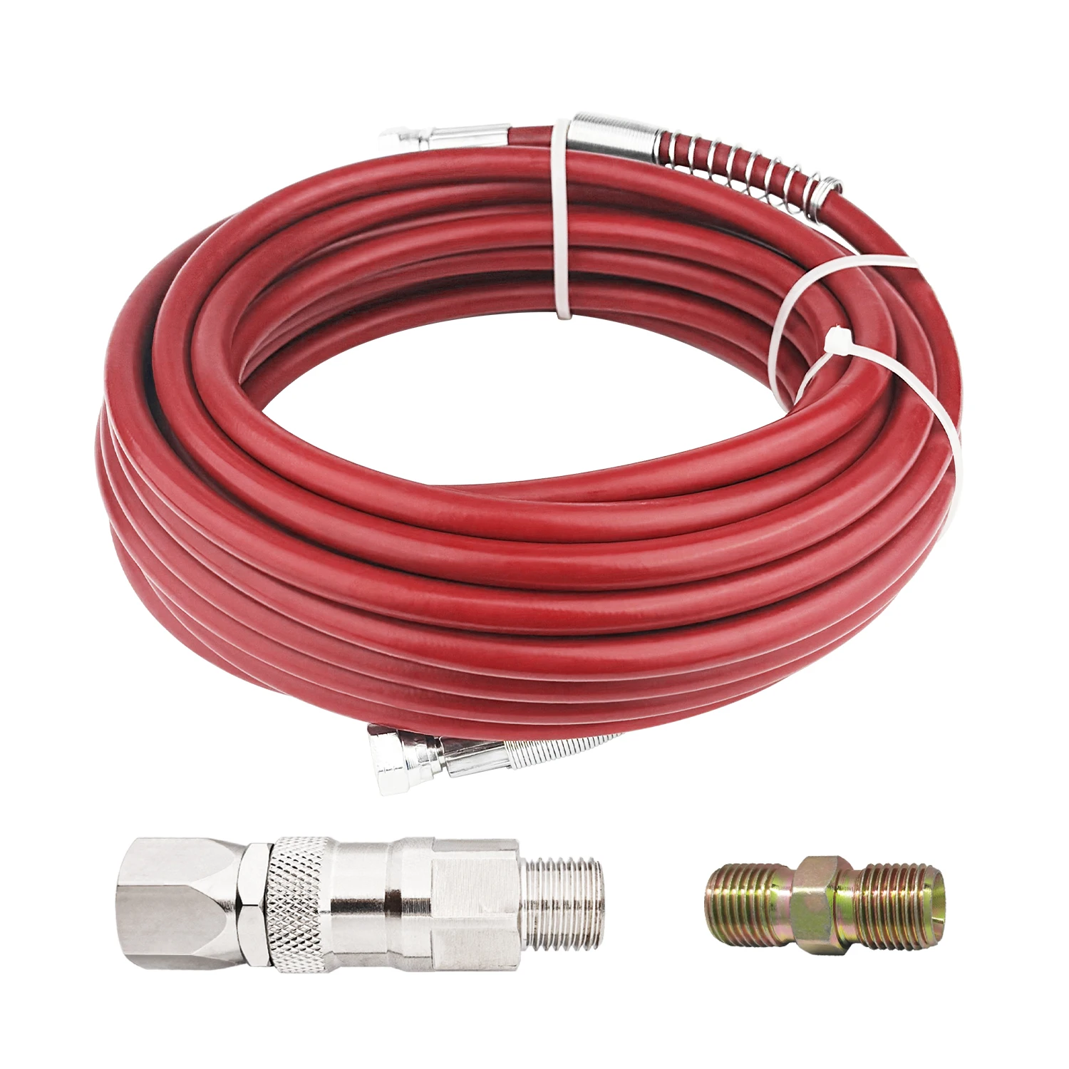 

1/4-дюймовый шланг для безвоздушного распылителя краски (10 м), резьбовой разъем 1/4-дюймовый поворотный шарнир 1/4-дюймовый распылитель красной краски, гибкая волокнистая трубка для распыления краски (максимальное давление 3300 фунтов на квадратный дюйм)