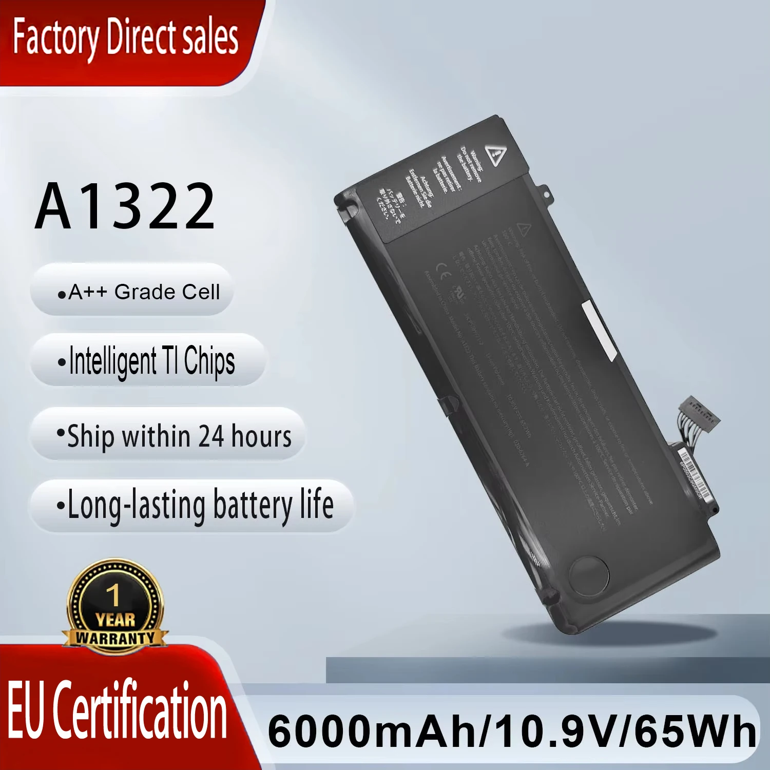 

New A1322 Laptop Battery For Apple MacBook Pro 13" (Mid 2009 to Mid 2012) A1278 MC375D/A 661-5229 661-5557 020-6547-A 020-6765-A