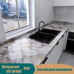 Marble 40CM Home Decoration Self-adhesive Wall Stickers Moisture-proof Waterproof High Temperature Resistant Kitchen Wallpaper