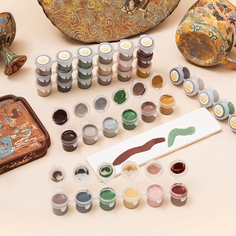 

5 мл, 6 цветовых полосок, минеральный пигмент 1150 ℃ -1280 ℃ Насыщенный и удобный для переноски цвета для украшения керамической глазури