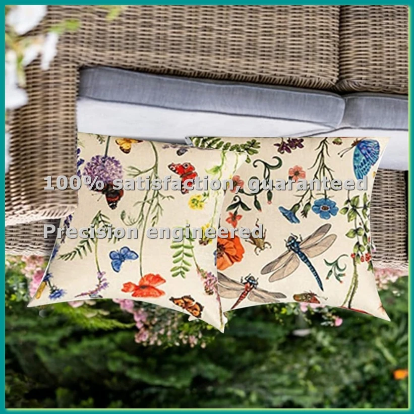 Outdoor Pillow Covers 18x18Inch Set of 4 Outdoor Waterproof Pillow Covers for Patio Furniture Garden-ABLA