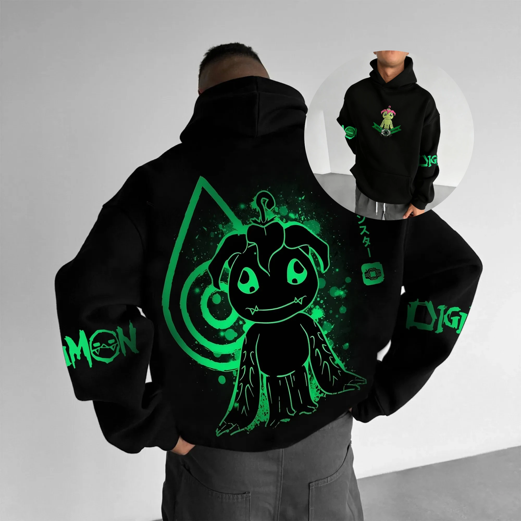 

Unisex Anime Digimon Oversized Hoodie Men Women Streetwear Casual Pullover Graphic Sweatshirt Loose Spring Autumn HipHop Fashion