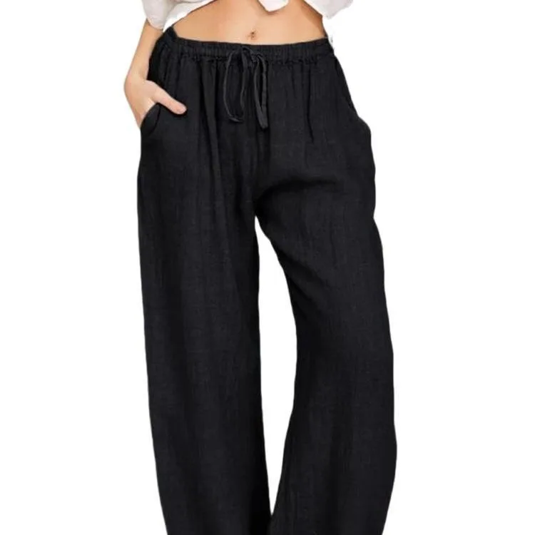 Cotton and Linen Loose Yoga Trousers Women 2025 Casual Europe and America