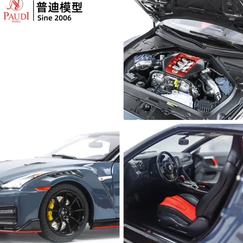 Pudi Diecast 1:18 Scale GTR R35 2022 Alloy Simulation Car Model Collection Souvenir Gift Toy Static Display Ornament