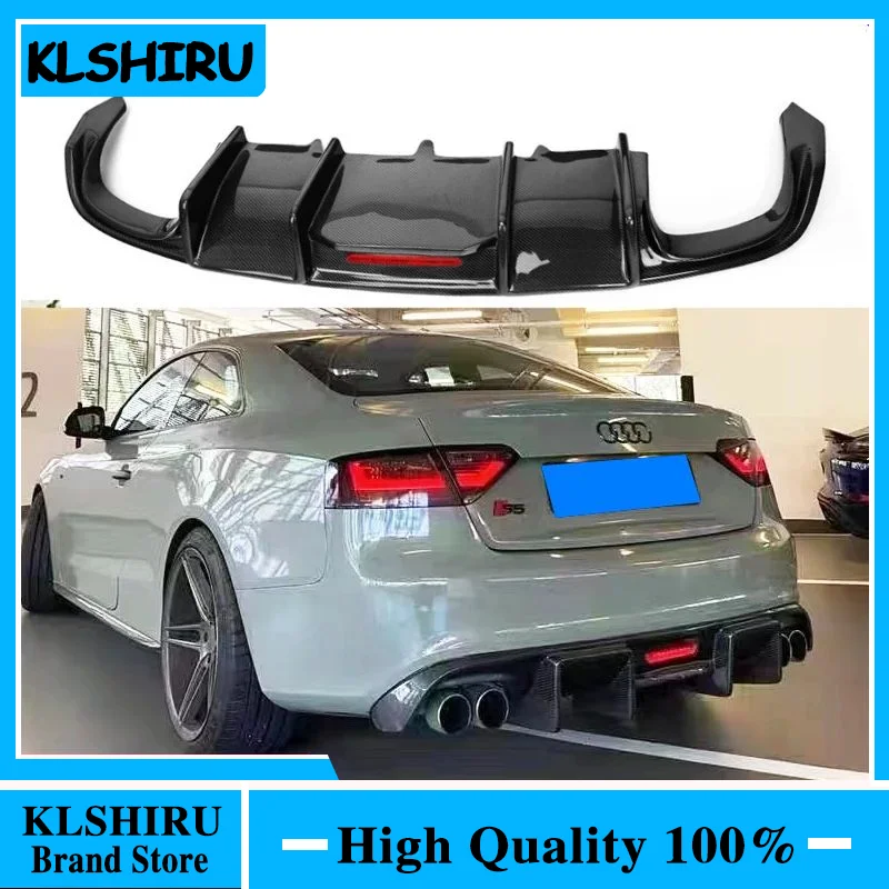 Rear Bumper Diffuser Lip Spoiler For Audi A5 S line S5 Coupe 2008 2009 2010 2011 2012 Real Carbon fiber Non For A5 Standard