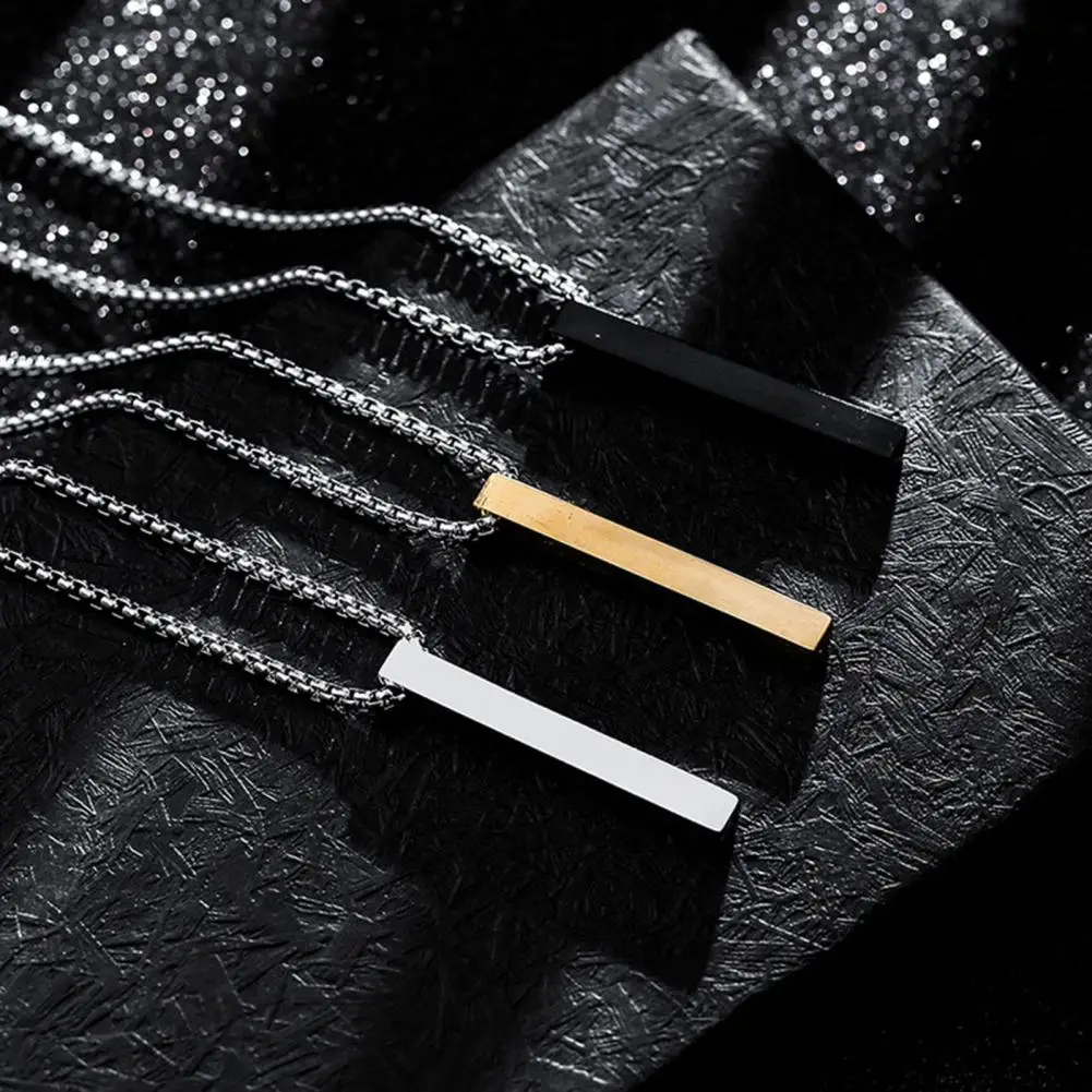 

Pendant Necklace For Men Geometric Rectangle Pendant Cool Hip Hop Metal Necklace Jewelry Gift Male Pendant Decor Necklace Chain