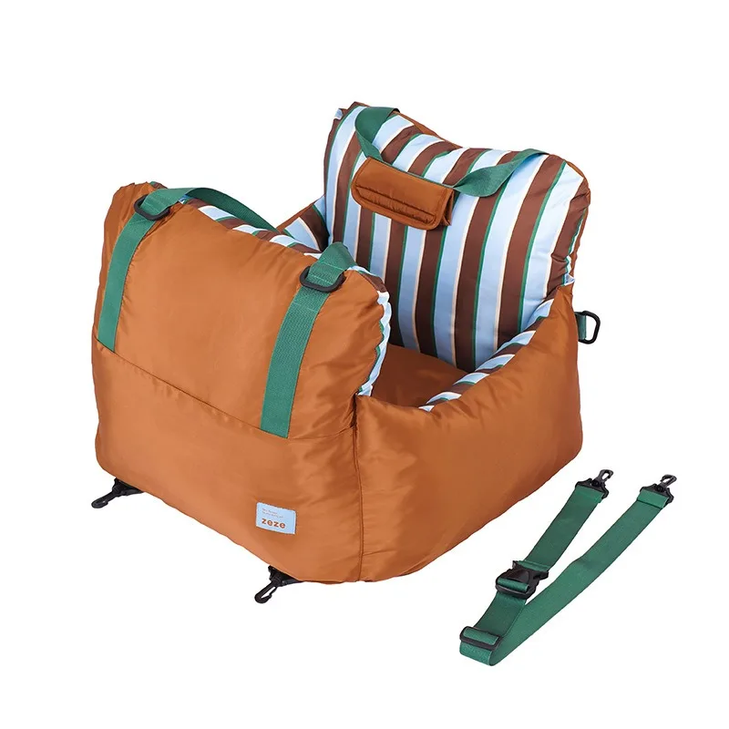 

Striped Pet Car Seat Bed for Small Dogs Portable Travel Dog Sofa Kennel Booster Cushion Warm Winter Dog House Carrier Crate Mat