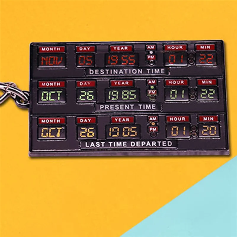 ABRS-Time Circuit Keychain Movie Keychain Science Fiction Comedy Movie Interesting Keychain Movie Peripherals Back Tothefuture2