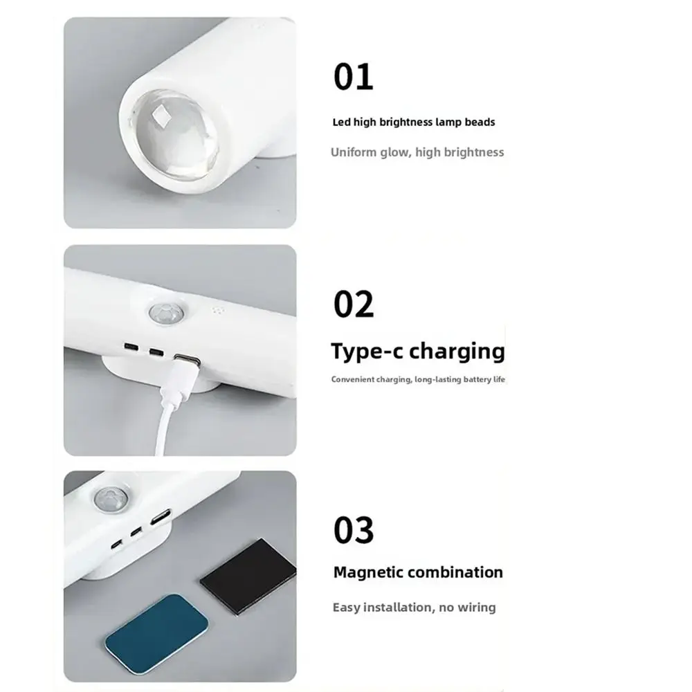 Wireless Sensor Night Light 3/7 Colors Changing Portable Wall LED Lamp Magnetic Sticker Motion Sensor RGB Gradient Wall Lamp