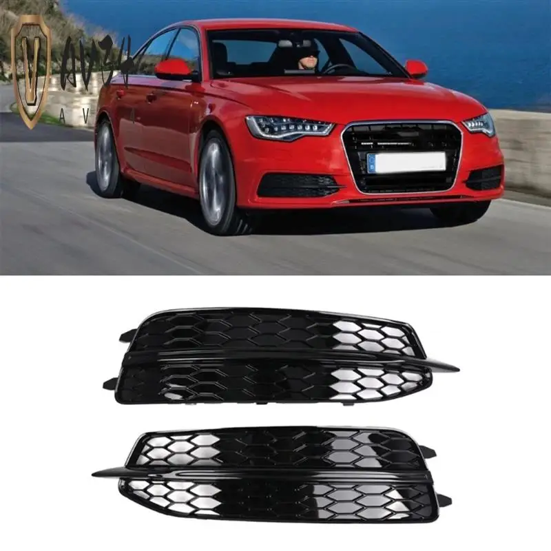 

AV34-Automotive Fog Lamp Bezel Grille Front Fog Lamp Frame For A6 C7 S Line 2011-2014 4G0807681D 4G0807682D