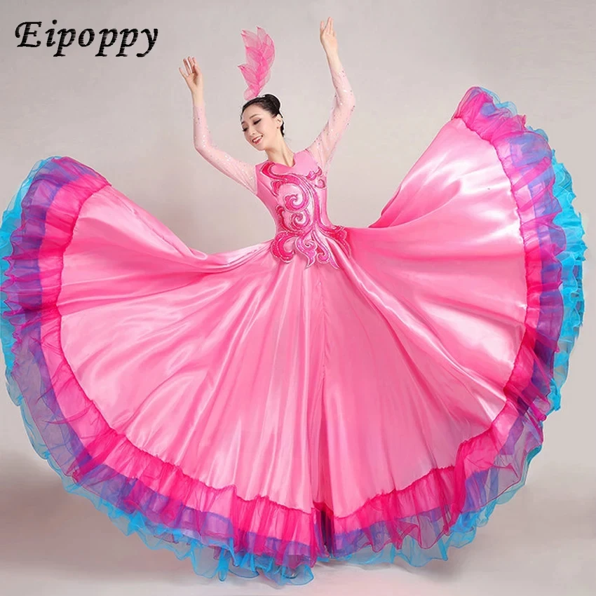 Traje De Performance De Carnaval Para Mulheres, Saia Cigana, Laço, Bigdance, Espanha, Vestido De Coro