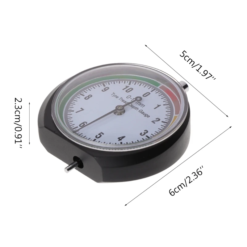 Easy Reading Tire Depth Gauge Plastic for Shell Dial Type Tire Depth Gauge Stainless Steel Tyre Depth Gauge Durabl