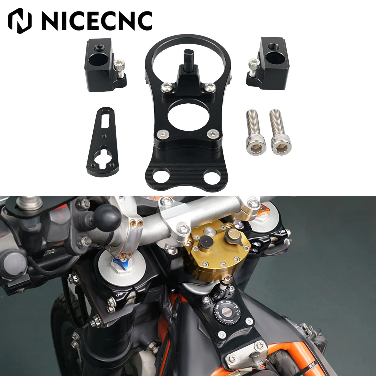 

For KTM 690 Enduro/R 2012-2018 Steering Damper Bracket Mount Riser 1" 25mm 690 Enduro R 2012 2013 2014 2015 2016 2017 2018