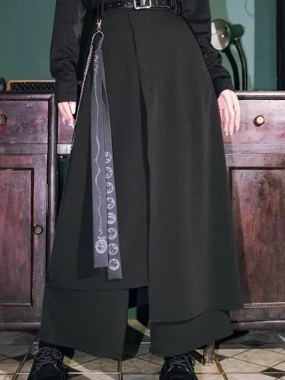 New Chinese Style Men's Wide Leg Pants Trousers Layered Design
