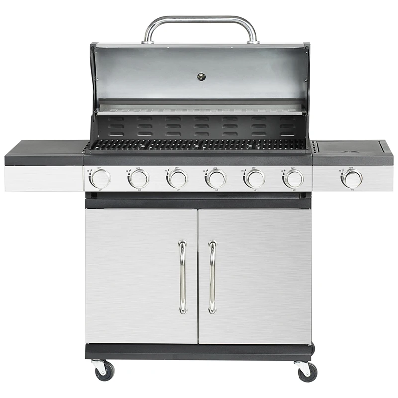 

Portable Heavy Duty Stainless Steel Iron 6+1 Burner Gas Grill BBQ Grills