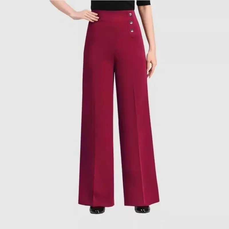 Dancing Pants Hundred Fashion Wide Leg Latin Dance Pants Women Draped Feeling High Waist Straight Pants Women