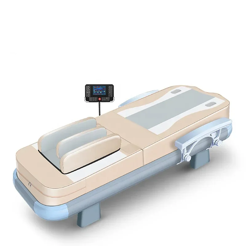 

2024 New Design Adjustable Professional Modern Physical Therapy Treatment Thai Wood Spa Beauty Salon Facial Massage Table Bed