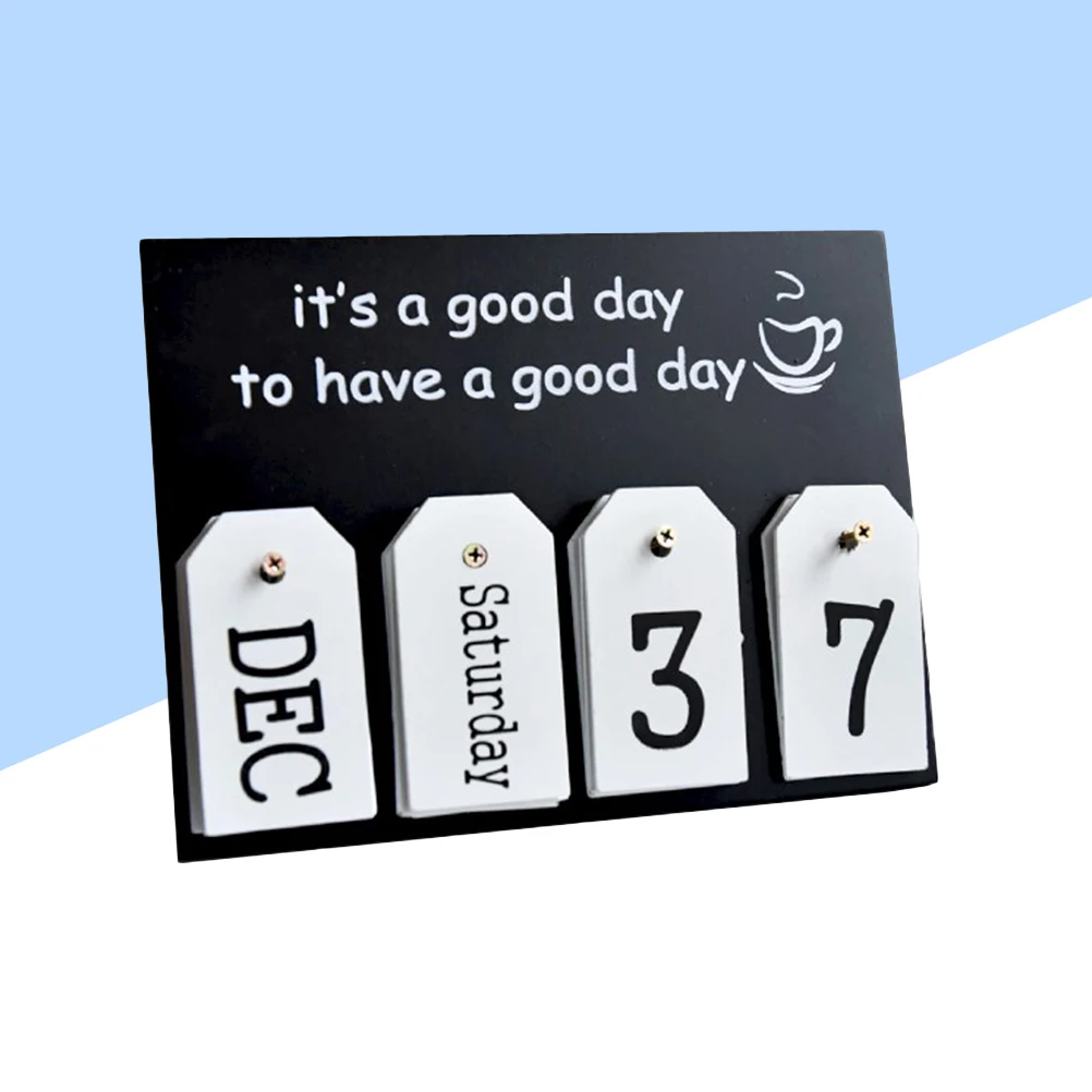 

Brief Wooden Page Turning Calendar Creative Blackboard Calendar for Home Office Decor Photography Props