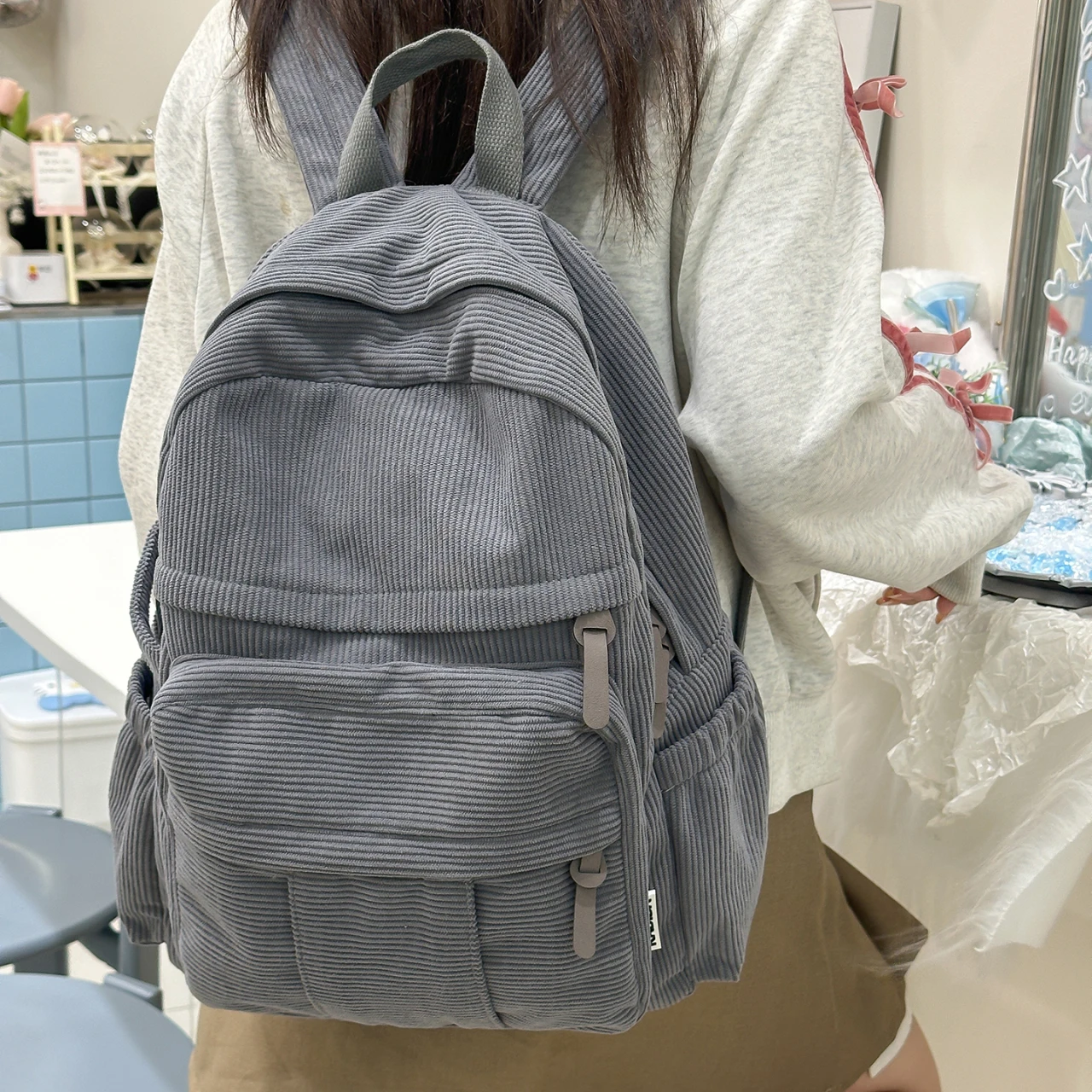 حقيبة ظهر كاجوال من سروال قصير للجنسين على الطراز الياباني خفيفة الوزن ومتعددة الاستخدامات حقيبة ظهر نسائية للرجال #4