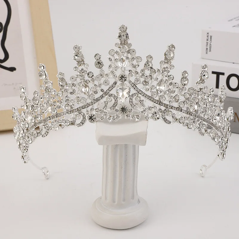 Bridal Tiara Rhinestone Crystal Headpiece Wedding Dress Accessories Crown Hair Ornament for Bridal/Birthday/Banquet/Party