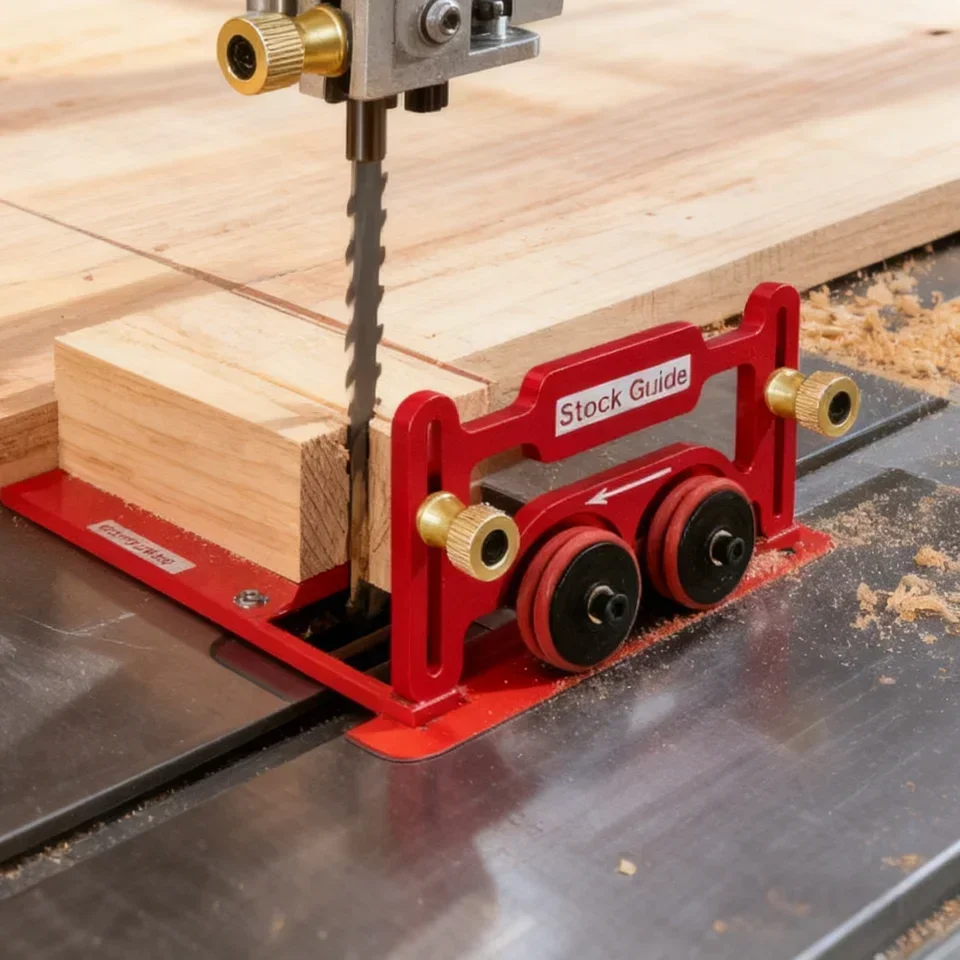 Double Bearing Roller Feather Board with Sliding Block, Clear-Cut Stock Guides Table Saw Precision Guide for Woodworking Project