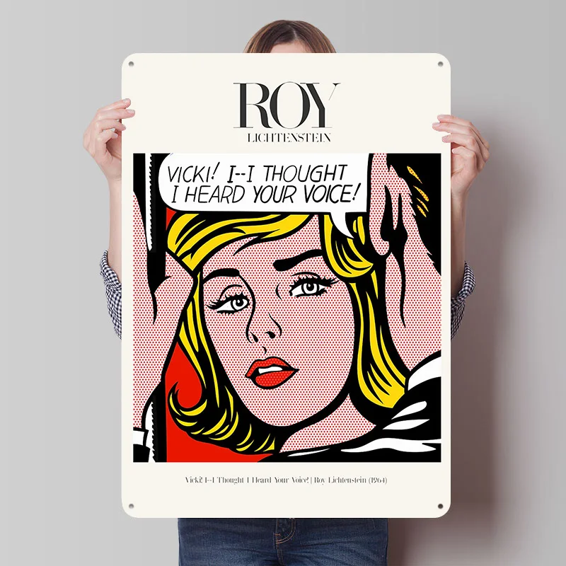 Vicki! Ich dachte, ich habe deine Stimme gehört! Bedruckter Poster-Druck Personalisierte Retro-Wandkunst Vintage Metallschilder für Heim- und Badezimmerdekoration