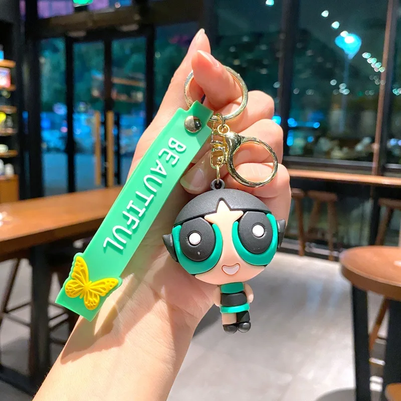 الكرتون Powerpuff الفتيات دمية سيارة الإبداعية على ظهره قلادة مفتاح سلسلة #4