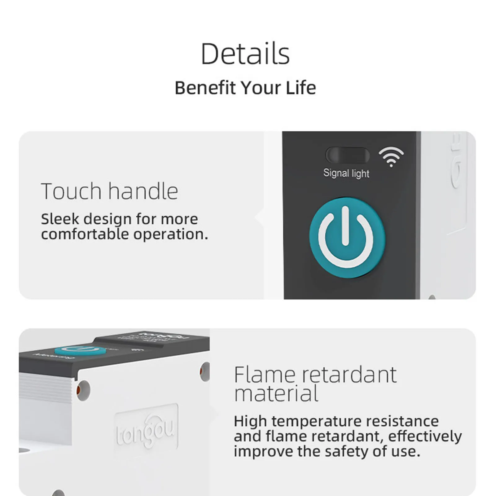 Plastic Circuit Breaker for Home Automation Smart Users WiFi Remote Control Switch Metering 1P+N 90V-240V Energy Monitor Durable