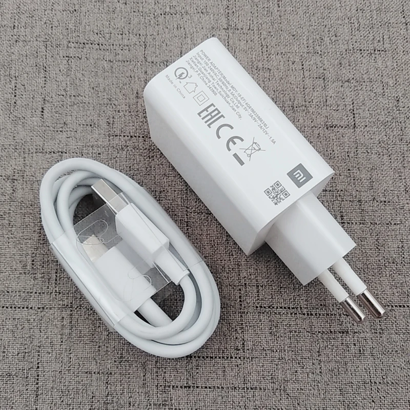 Original Xiaomi 18W Charger EU Plug QC3.0 Fast Charging Power Adapter Usb Type C Cable For Mi 6 8 9 