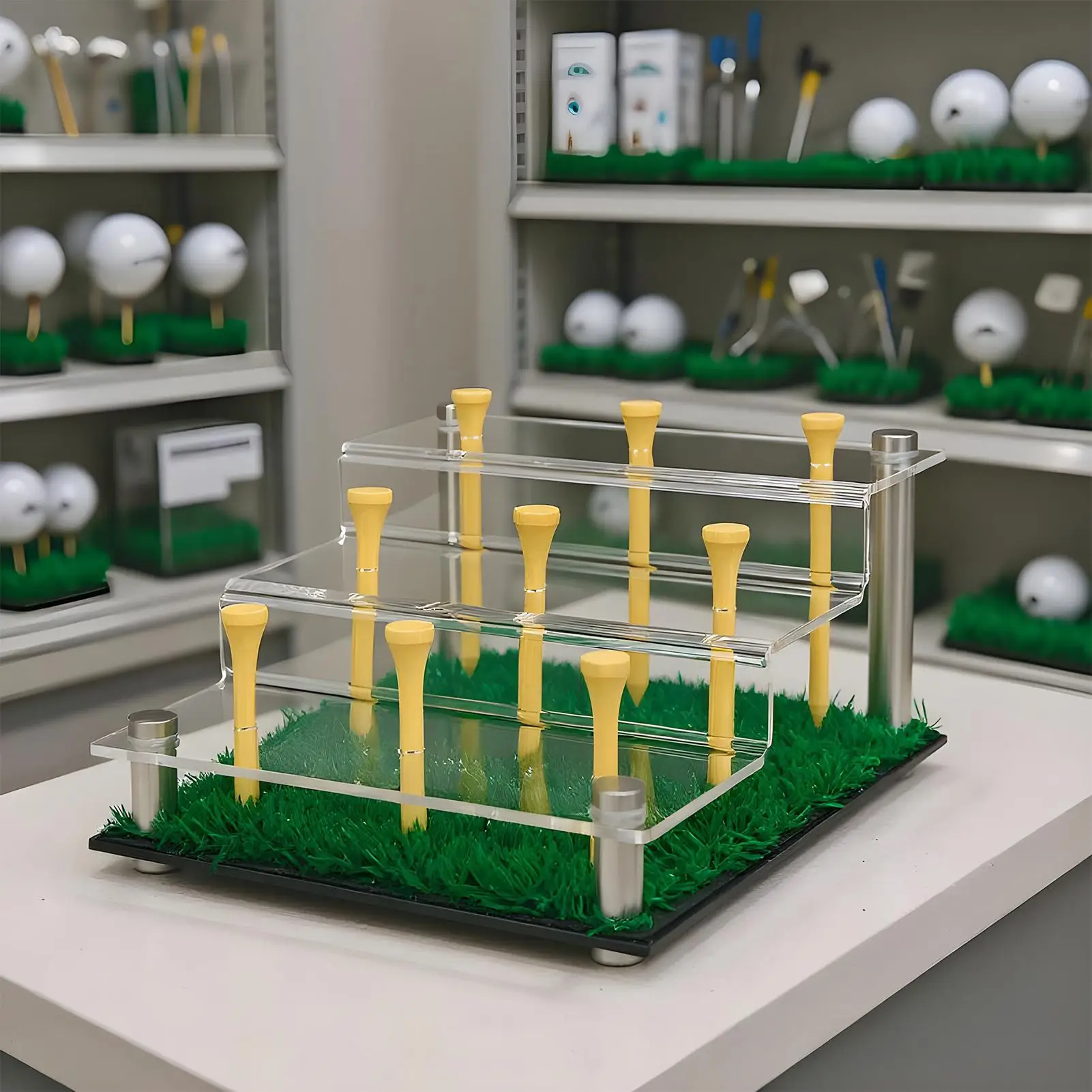 حامل كرة الجولف عرض مجموعة كرات الجولف تخزين المعدات الرياضية لخزانة وضع الكرة اللينة والتنس لاكروس