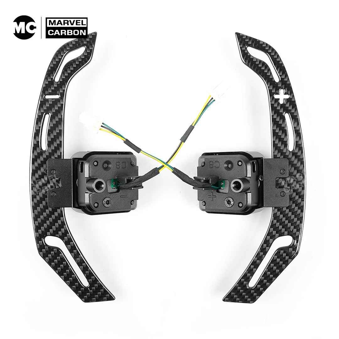 MC Fif For AUDI A6 A7 S6 S7 RS6 RS7 Glossy Carbon Fiber Steering Wheel Magnetic Shift Paddle Magnetic Attraction Function