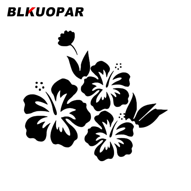

BLKUOPAR Hibiscus Flower Silhouette Car Sticker Scratch-Proof Graphics Fashion Sunscreen Trunk Bumper Caravan Car Door Protector