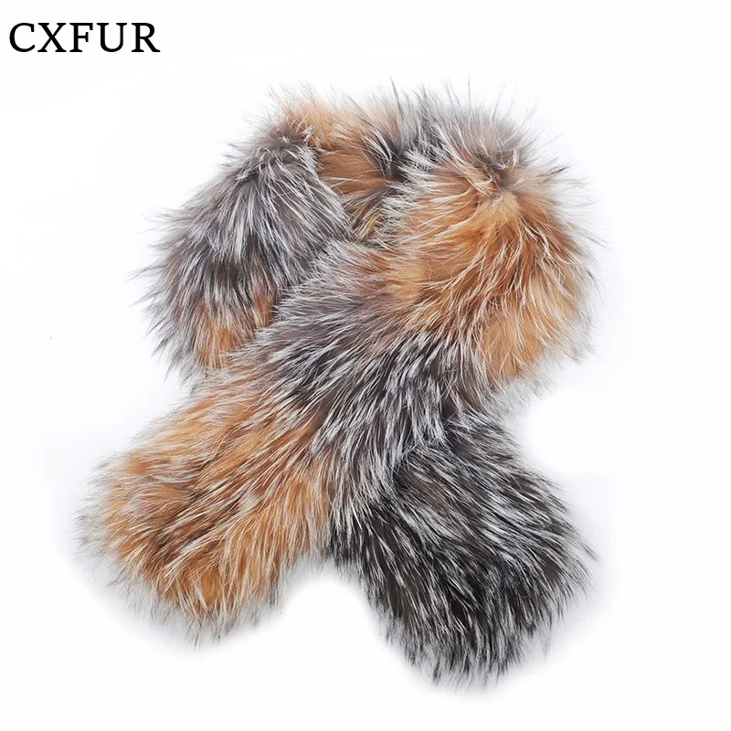 

Winter Decoration Furry Genuine Fox Fur Knitted Women Scarf CX-S-202