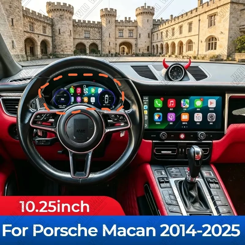 For Porsche Macan 2014 2015-2025 LCD Car Digital Dashboard 10.25inch Instrument Cluster Meter Speedometer Odometer Cockpit Panel