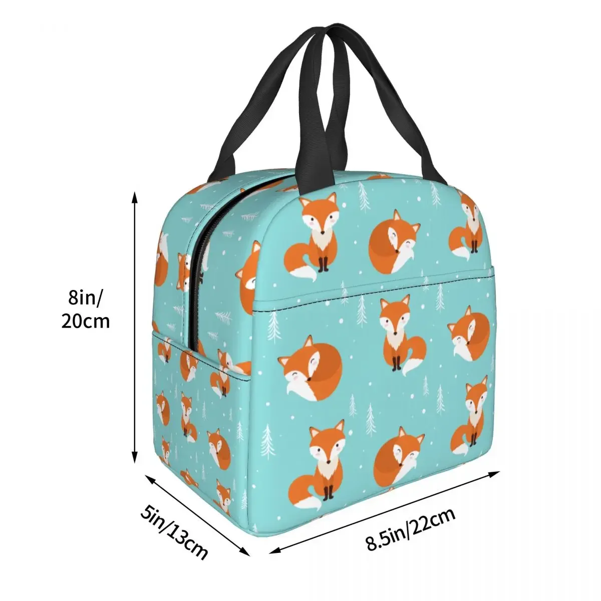 Sacs à lunch en toile pour femmes et enfants, fourre-tout de pique-nique portable, sac isotherme Fox Animal, glacière