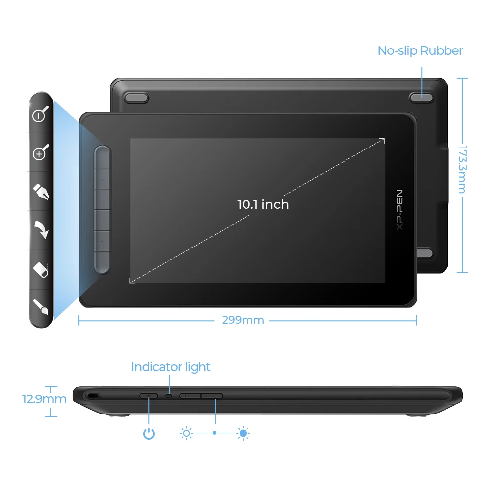 XPPen nowy artysta 10 2. Długopis Tablet graficzny Monitor Tablet graficzny 127% sRGB 8192 poziom z 8 klawiszami obsługa Windows mac Android