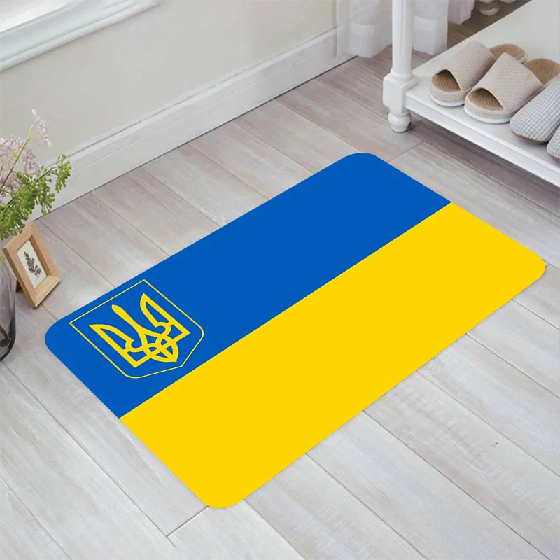 

Flag Of Ukraine Floor Mat Carpets Doormat Entrance Door Rugs Living Room Home Kitchen Rug Balcony Foot Carpet Mats Bathroom Bath