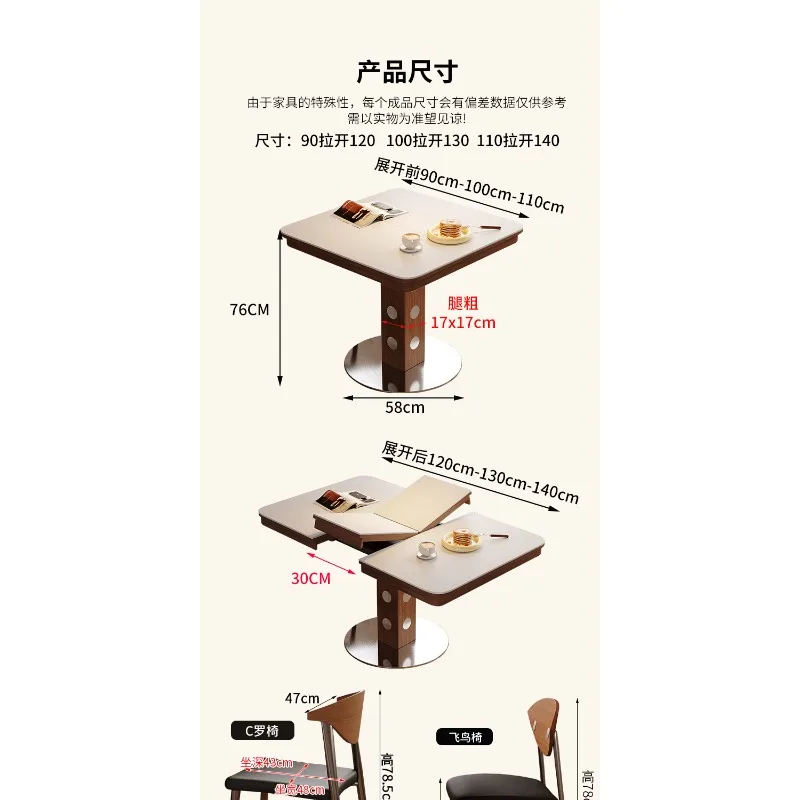 طاولة طعام قابلة للسحب من الخشب الصلب، طاولة قابلة للطي متعددة الوظائف، مكتب شقة صغير منزلي #5