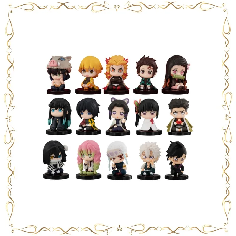 

Demon Slayer Hashibira Inosuke Agatsuma Zenitsu Gashapon Sitting Posture Doll Series Ornament Action Figure Model Toys